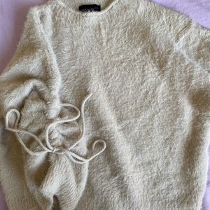 Cream fuzzy sweater